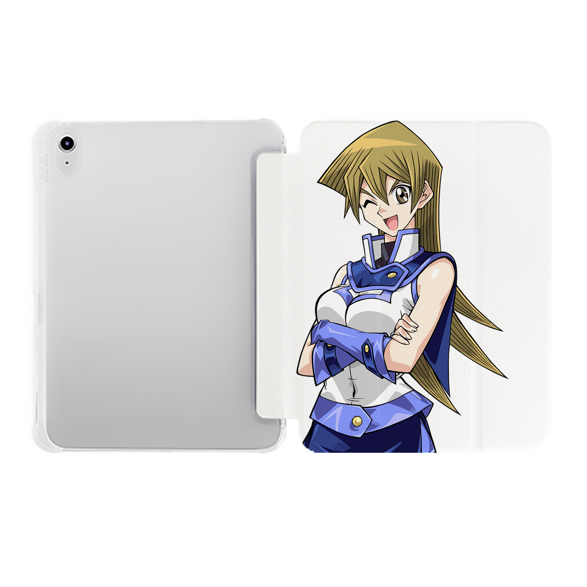 （画像用） 遊☆戯☆王 Yu-Gi-Oh! IPad ケース ペン収納付き 三つ折りスタンド PUレザー×シリコン 対応機種9.5/10.5/10.9インチ